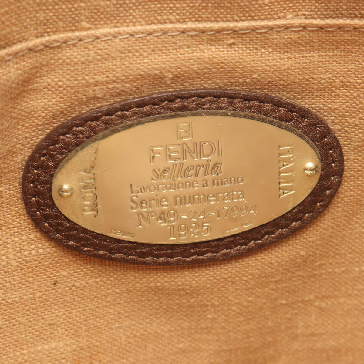 FENDI Selleria Handbag Brown leather 2101220101572
