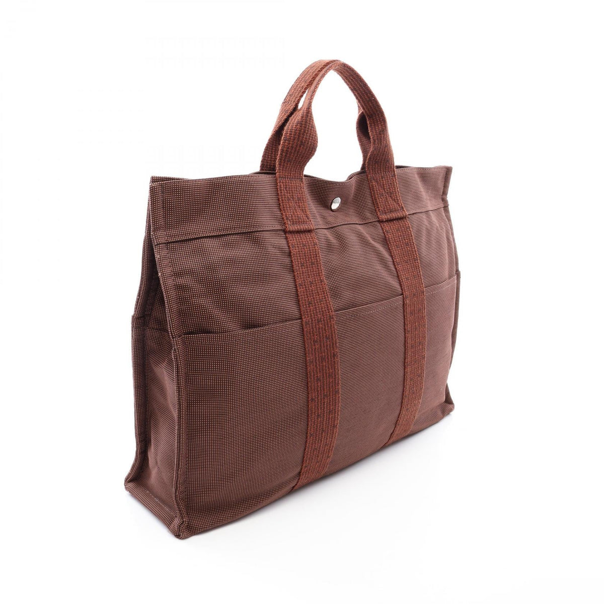HERMES HerlineMM Tote Bag Brown canvas 2101220102609