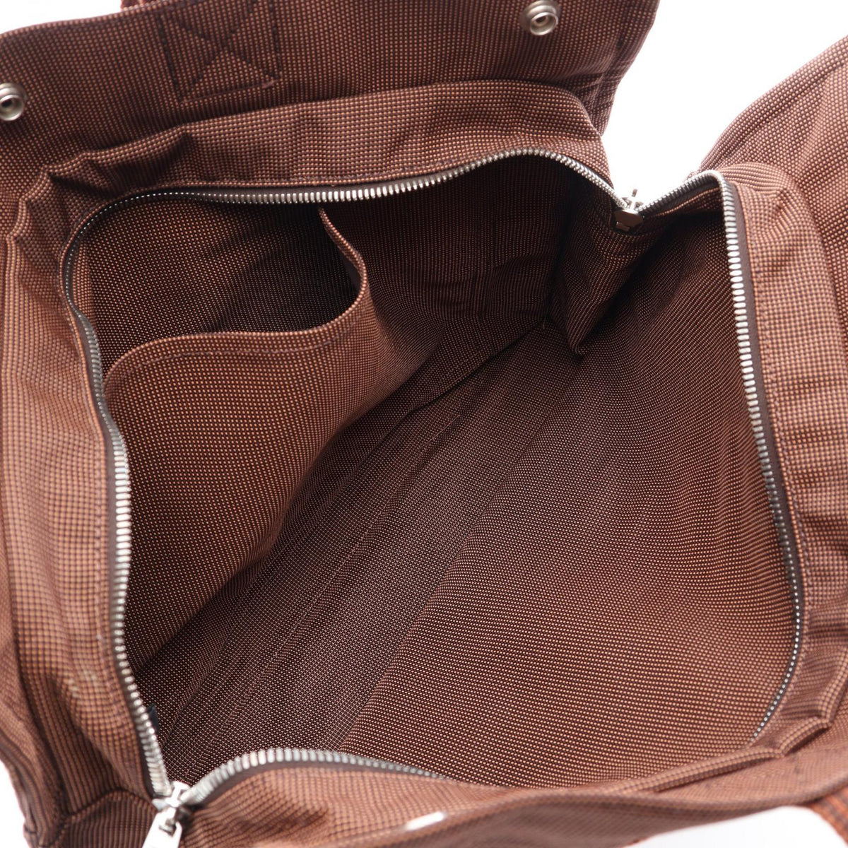 HERMES HerlineMM Tote Bag Brown canvas 2101220102609