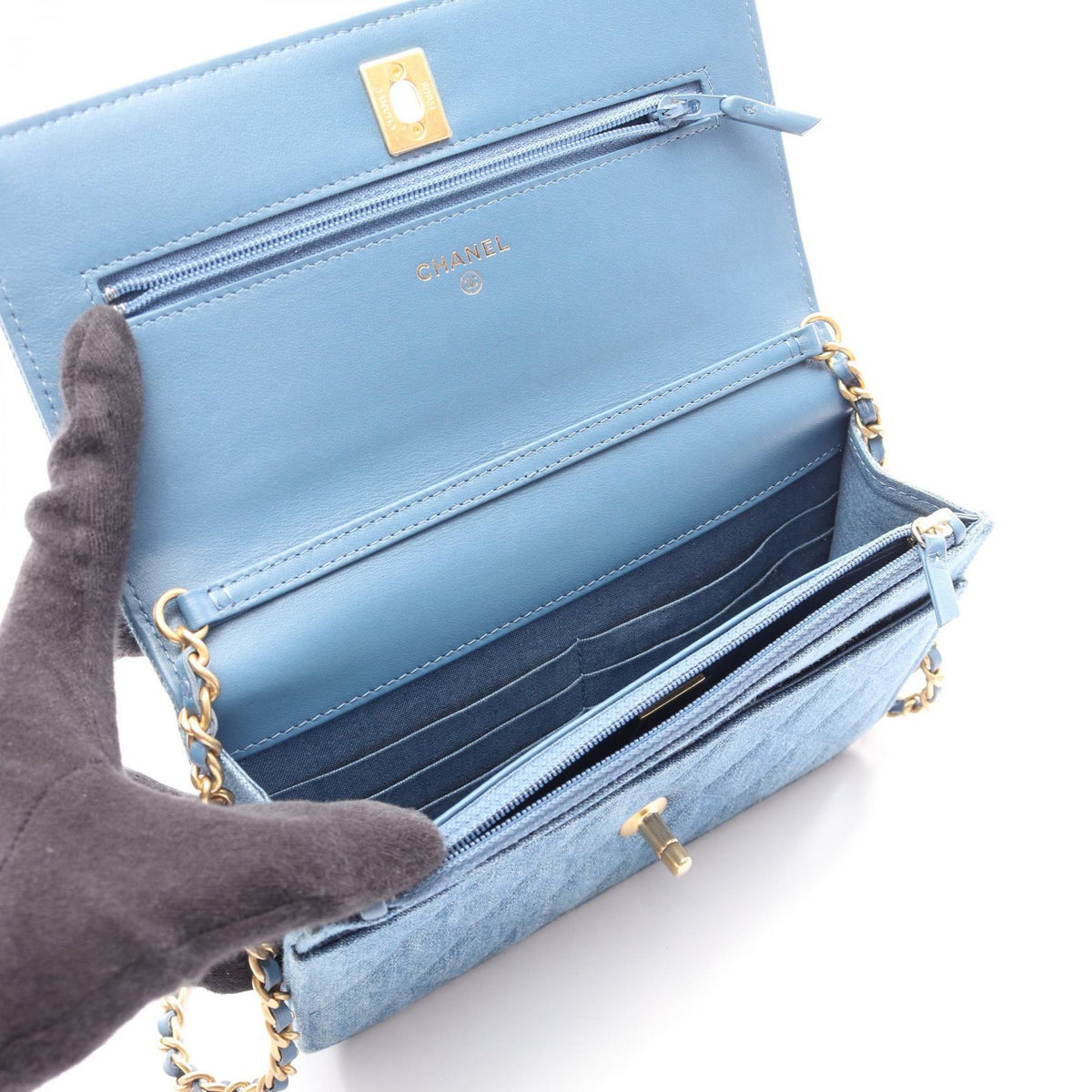 CHANEL Blue Matelasse denim AP1450 2106800640991
