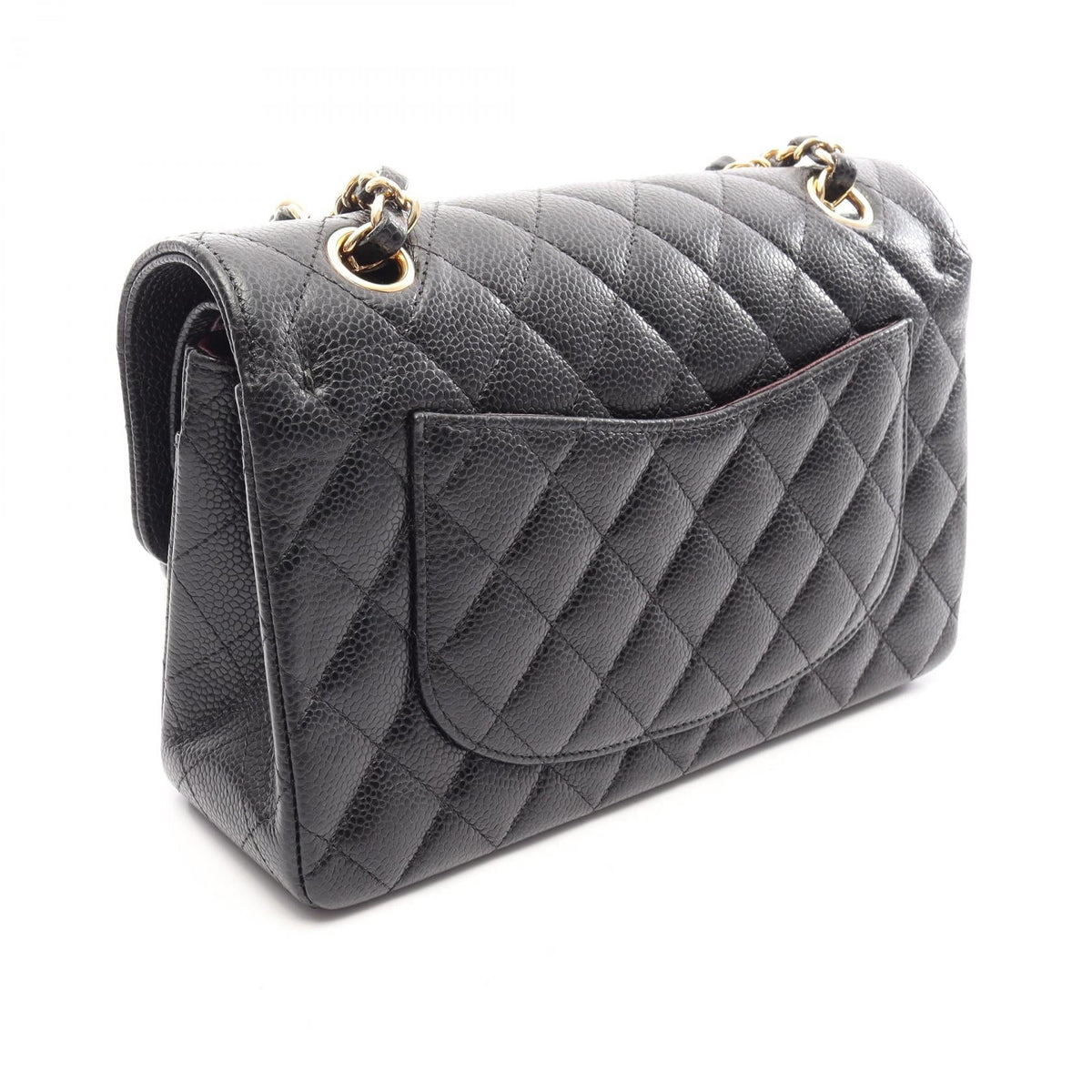CHANEL Black Matelasse W flap Grained Calfskin leather 2106800641035