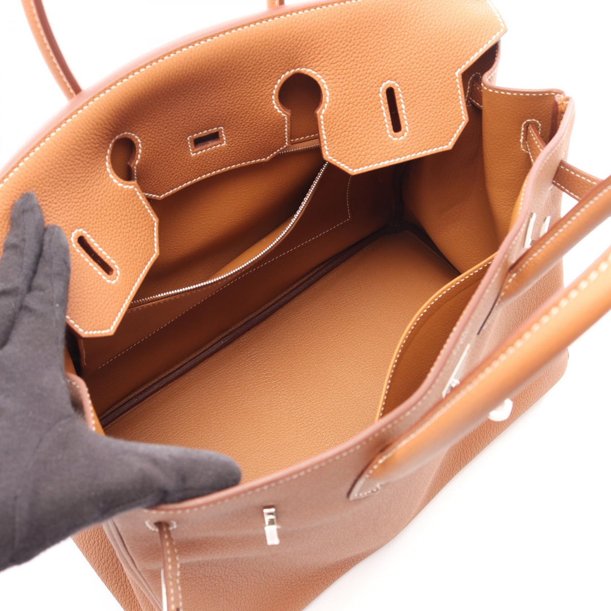 HERMES Birkin 35 HandbagGold Gold Brown Togo leather leather Togo leather 2104102532525