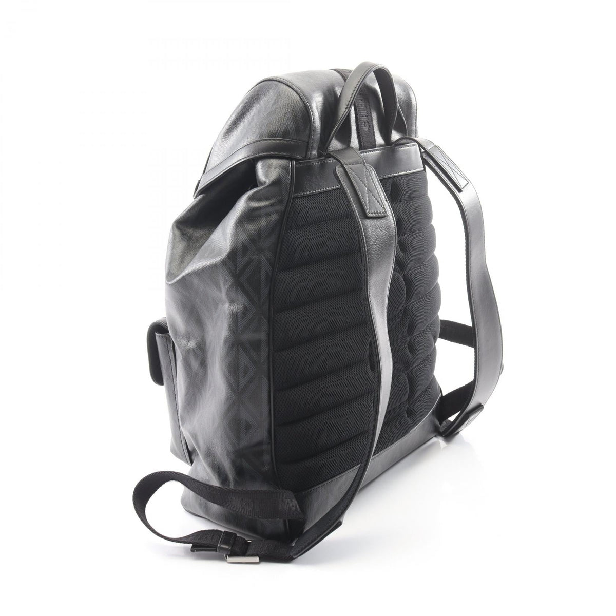 Dior HIT THE ROAD Small CD Diamond Rucksack Backpack Black PVC coated canvas�leather 2120100036520