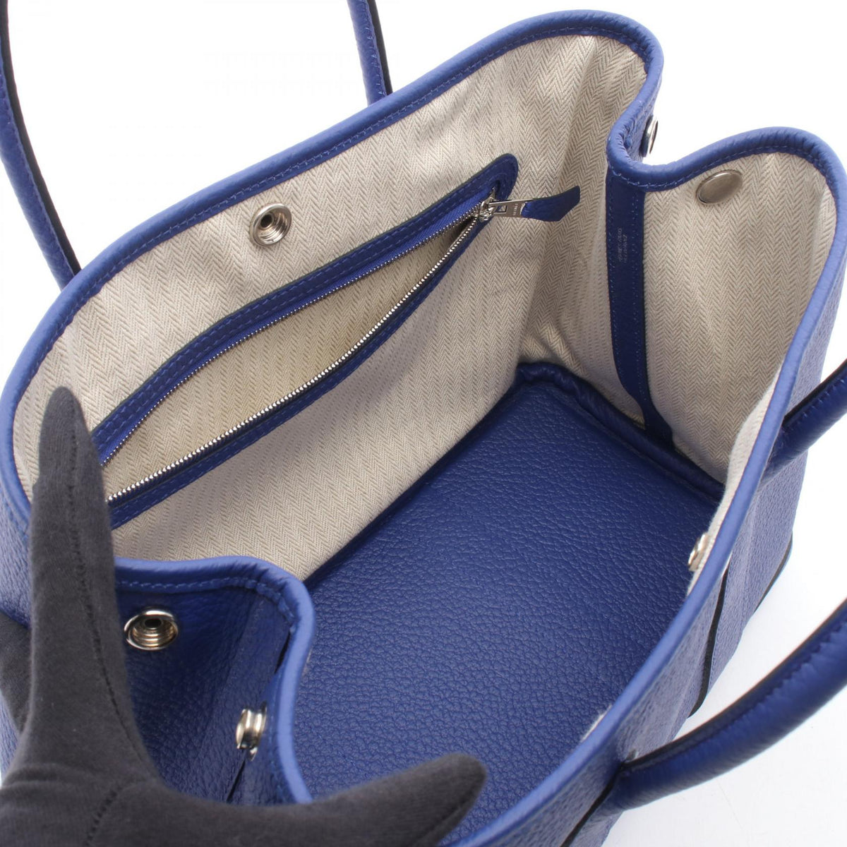 HERMES Garden party TPM Tote BagBlue electric Blue electric Blue Country leather leather Country leather 2104102533195
