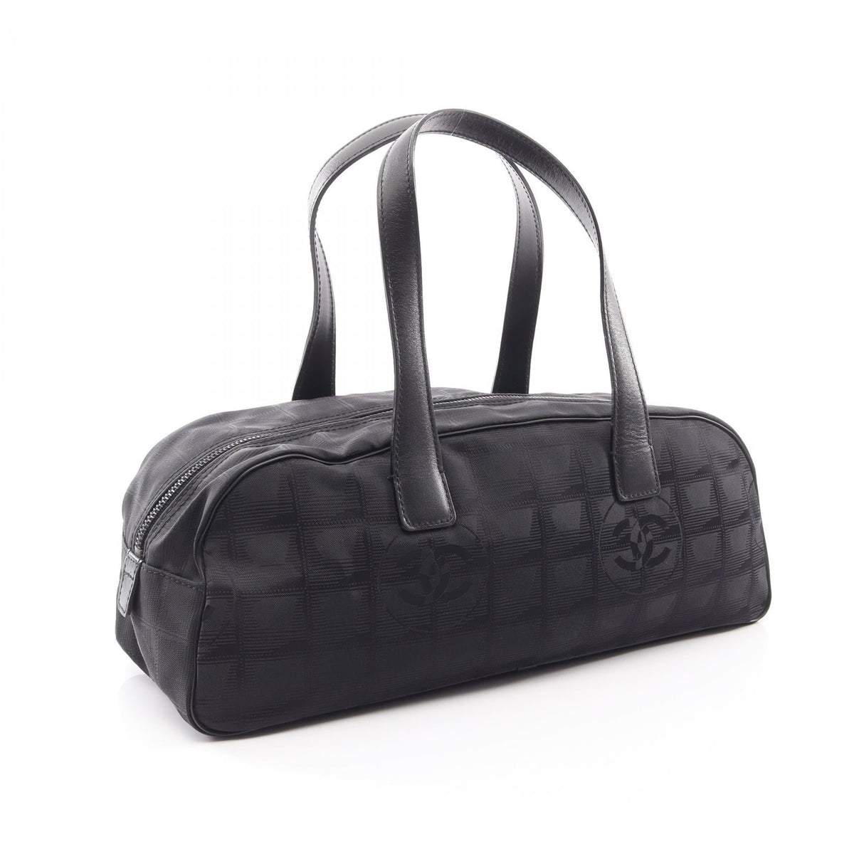 CHANEL Black New travel line leather�Nylon canvas A15828 2101220031565