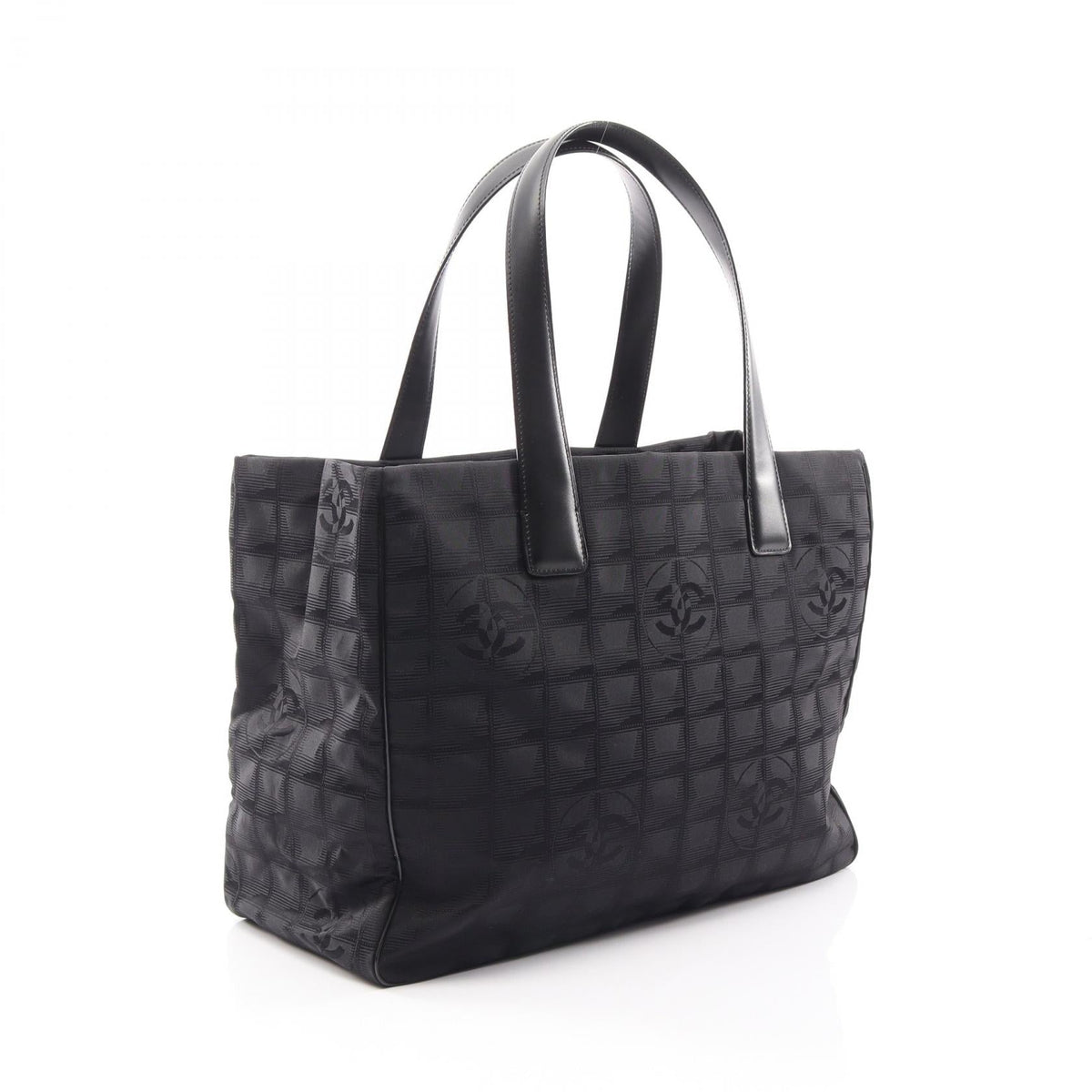 CHANEL Black New Travel Line MM leather�Nylon canvas A15991 2101220031558