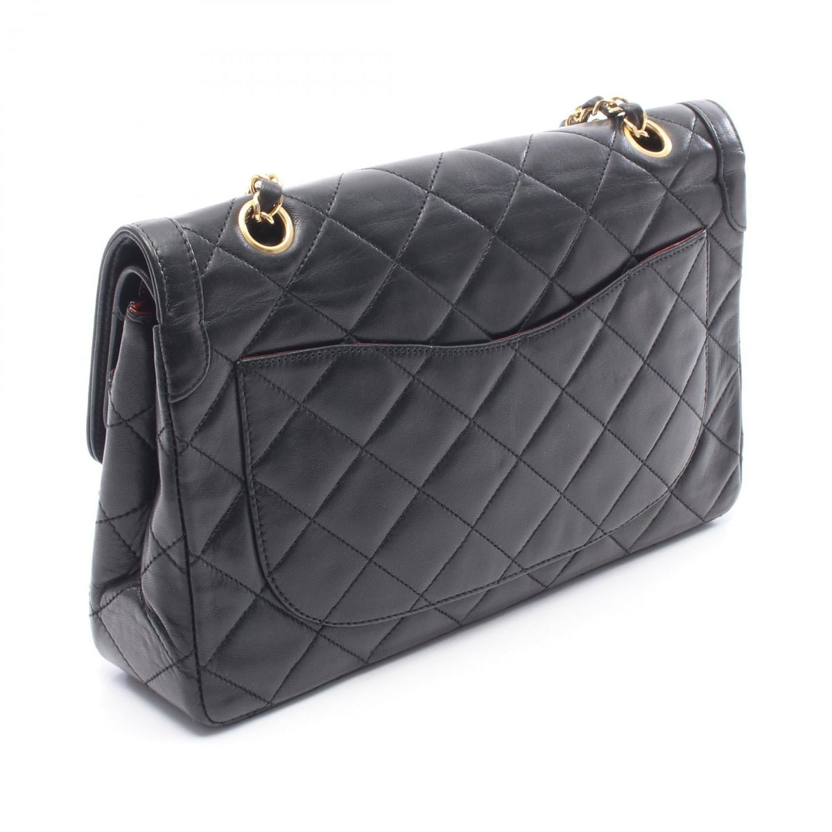 CHANEL Black Matelasse Paris limited W flap Lambskin (sheep leather) 2101220035624