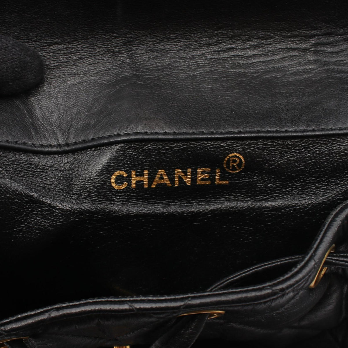 CHANEL Black Matelasse Turn Lock Chain Lambskin (sheep leather) A04194 2101219931845