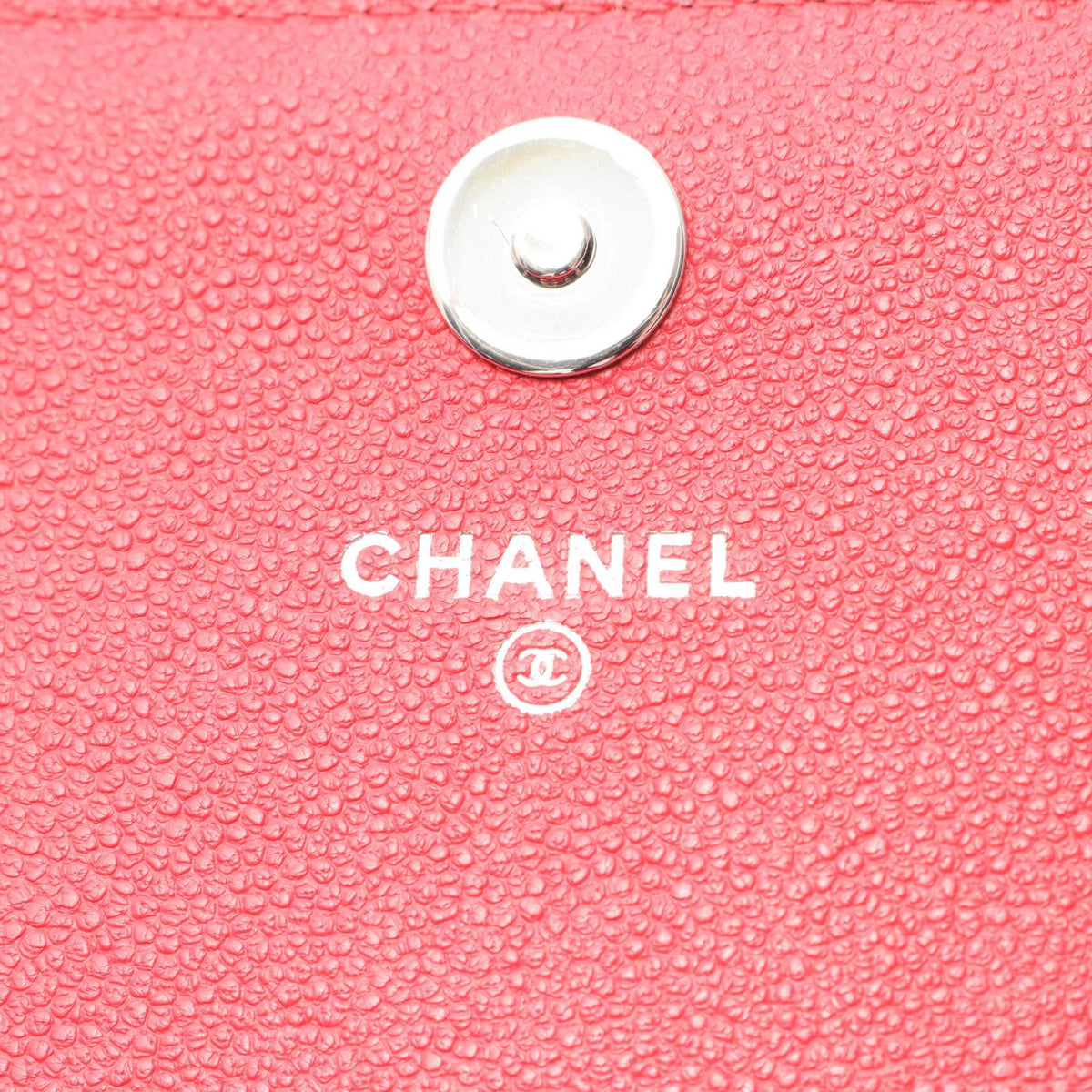 CHANEL Red Chevron V Stitch Chain Wallet Calfskin (cowhide) 2107400256742