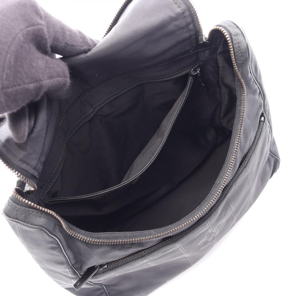 CHANEL Black New Travel Line Backpack leather�Nylon canvas 2101219942094