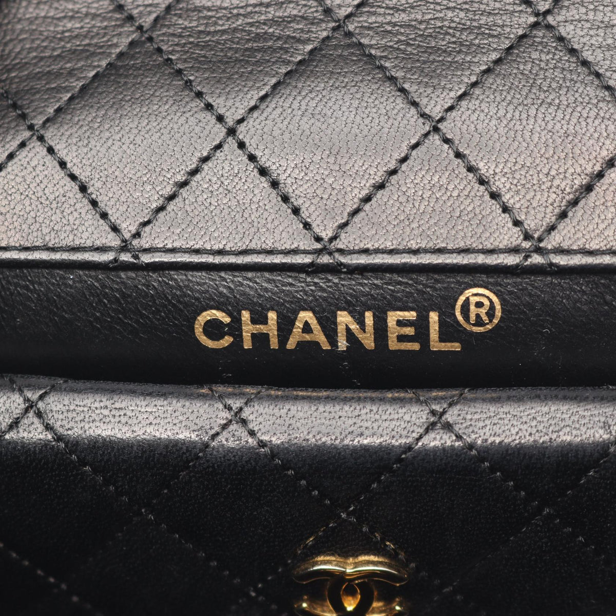CHANEL Black/White Matelasse Lambskin (sheep leather) 2107400256926