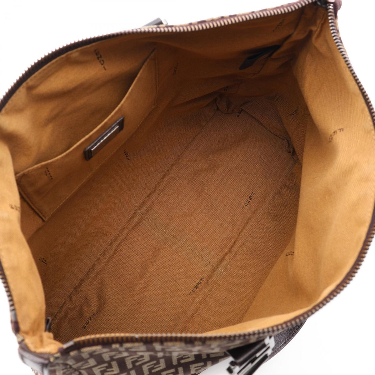 FENDI Zucchino Tote Bag Brown/Beige canvas leather 2118300091890