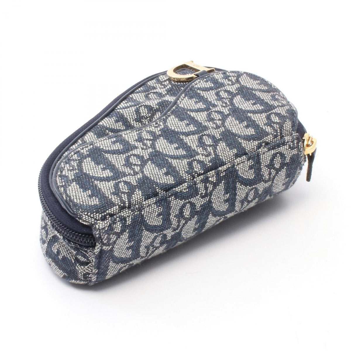 Dior Saddle Pouch Mini Trotter Pouch Navy/Beige canvas�leather MC1928 2101219958989