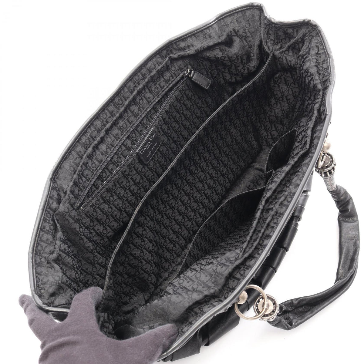 Dior Pliss  Tote Bag Black leather 2101220083304
