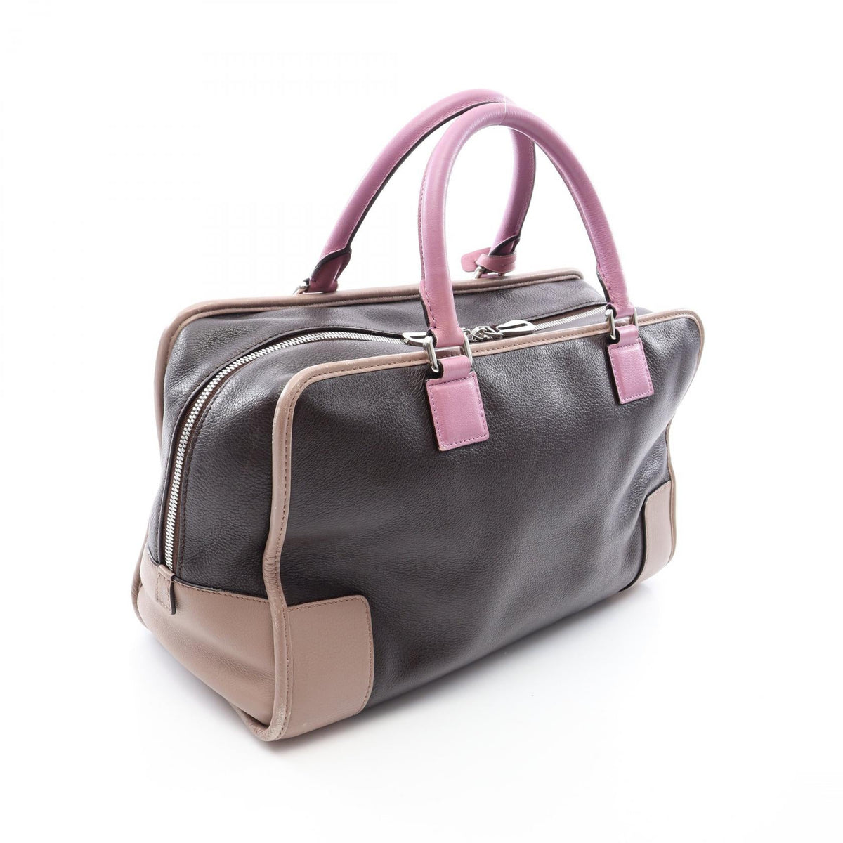 LOEWE Amazona 36 Handbag Brown/Beige/Purple leather 2104102531238