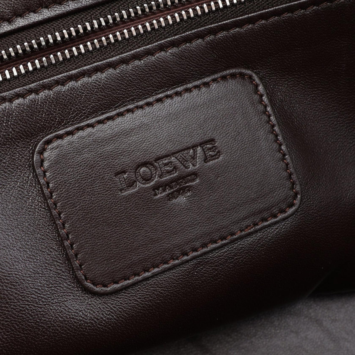 LOEWE Amazona 36 Handbag Brown/Beige/Purple leather 2104102531238