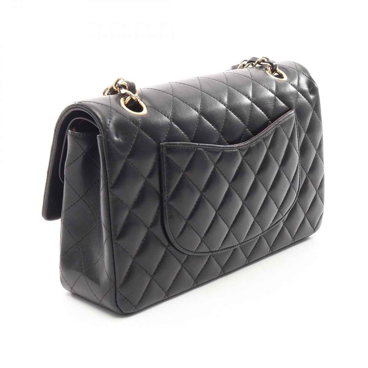 CHANEL Black Matelasse W flap Lambskin (sheep leather) A01112 2101219887753
