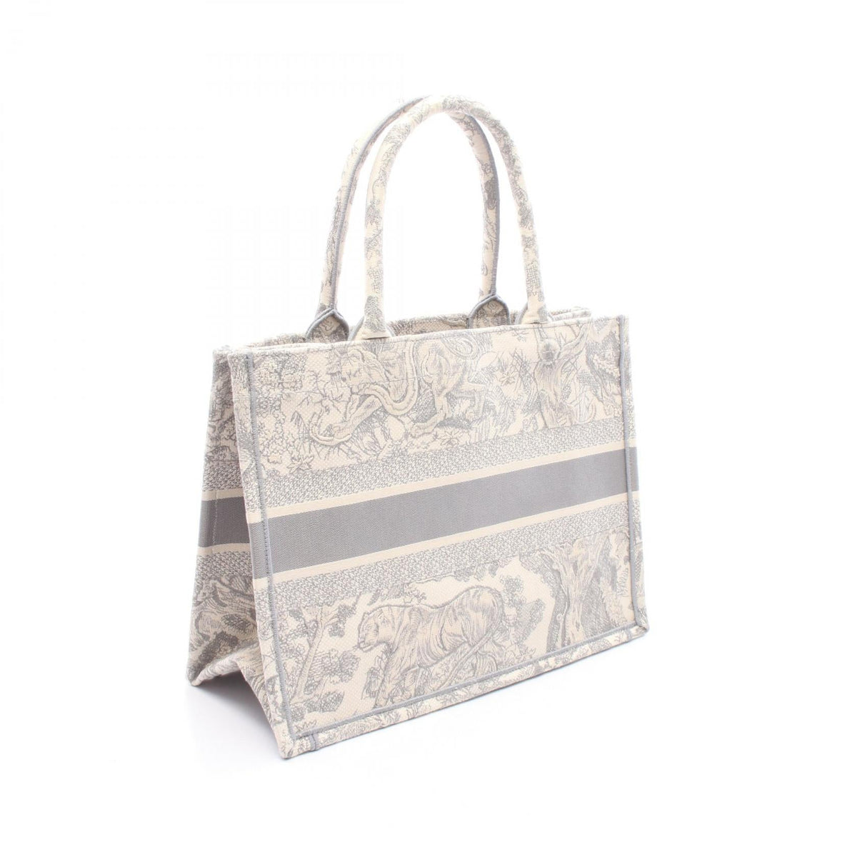 Dior BOOK TOTE Medium Tote Bag Gray/White canvas 2101219900971