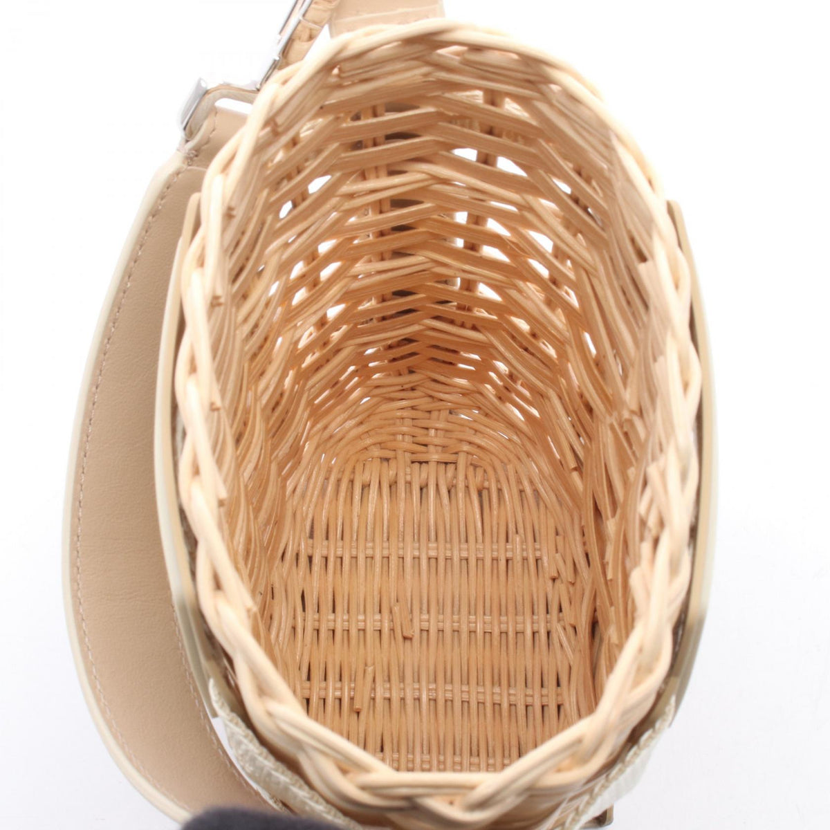 Dior Sahara 2WAY Handbag Beige leather Rattan 2101219901008