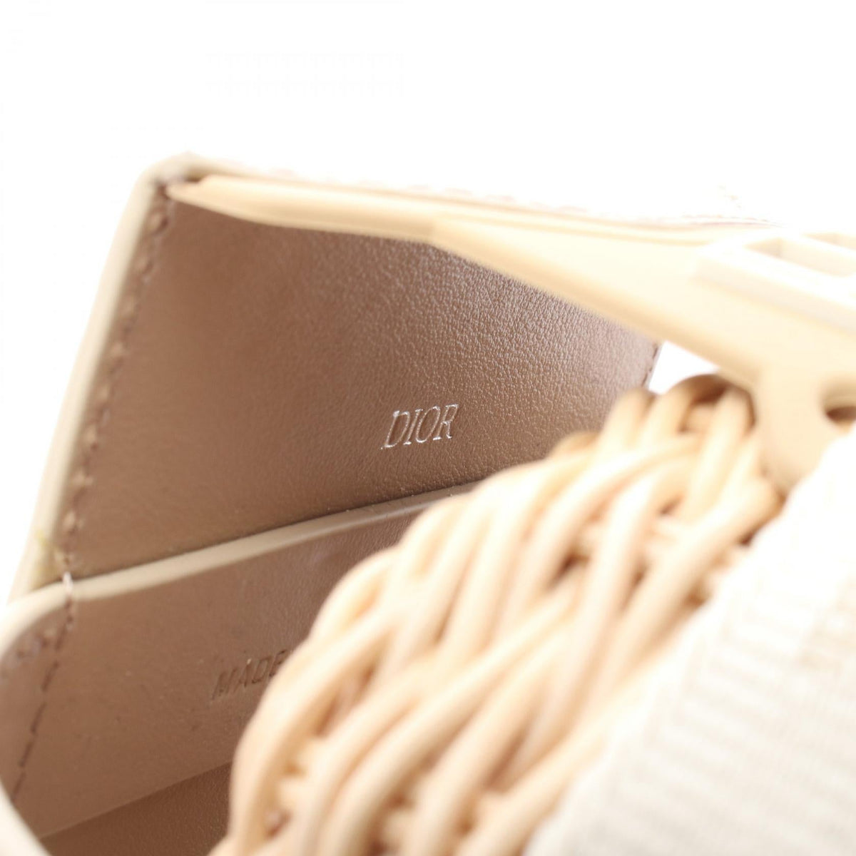Dior Sahara 2WAY Handbag Beige leather Rattan 2101219901008