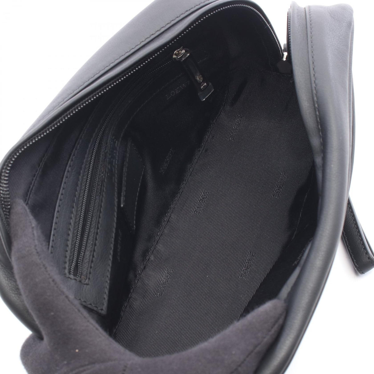 LOEWE anagram business bag clutch bag Black leather 2101220064556