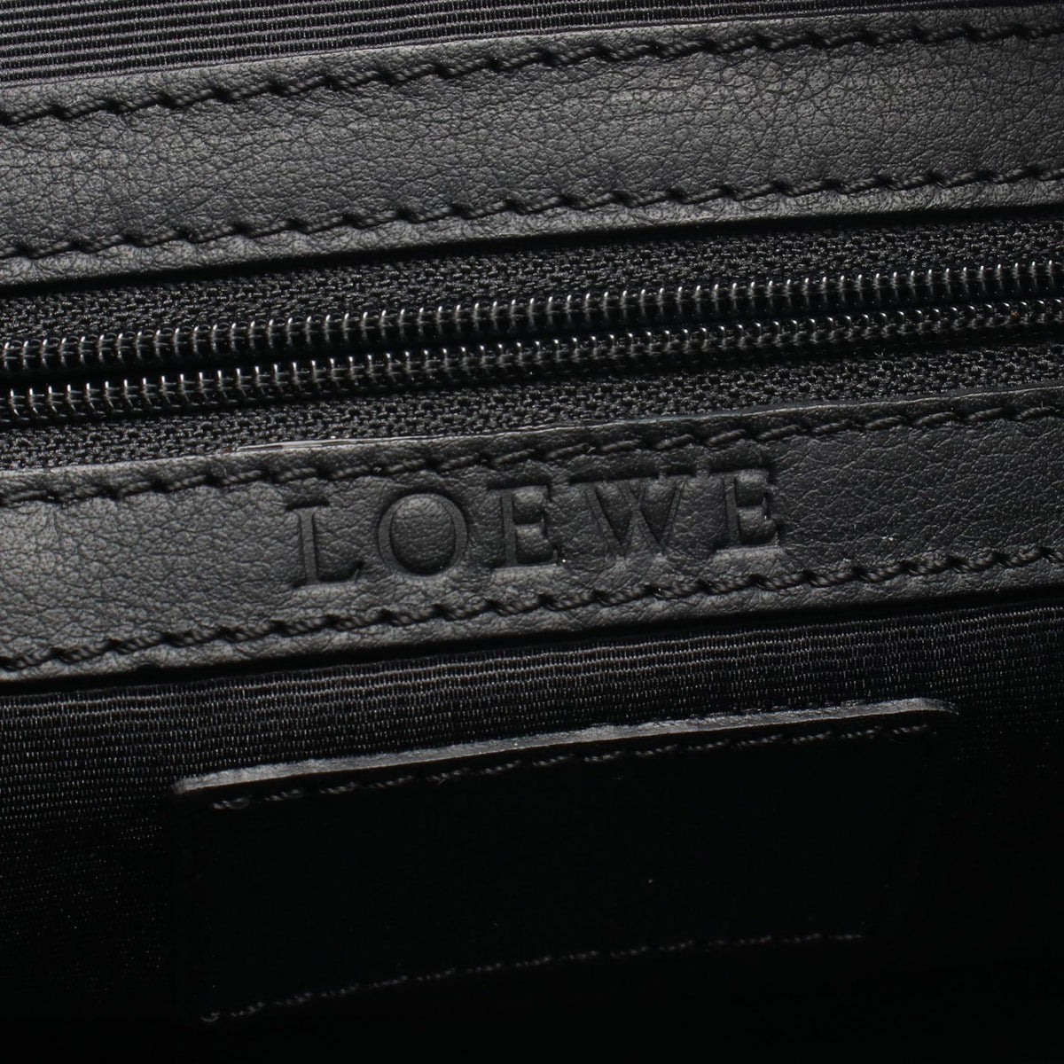 LOEWE anagram business bag clutch bag Black leather 2101220064556