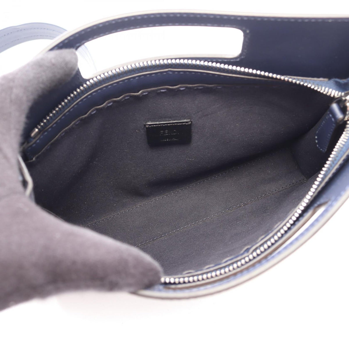 FENDI Shopper Small Handbag Navy leather 7VA547 2101220065652