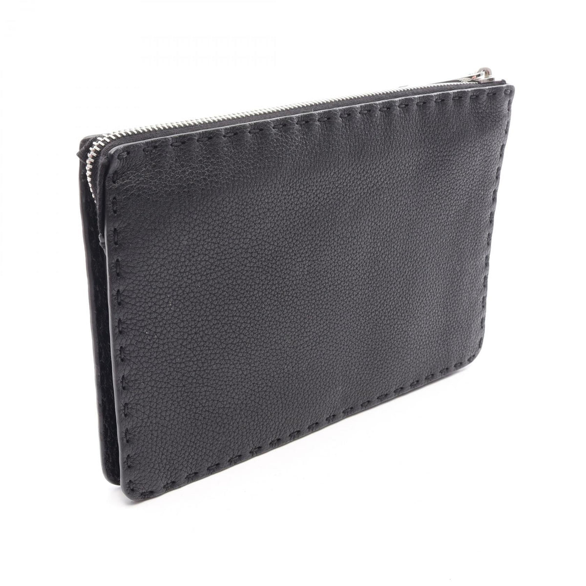 FENDI Selleria Slim business bag clutch bag Black leather 7VA350 2101220065676