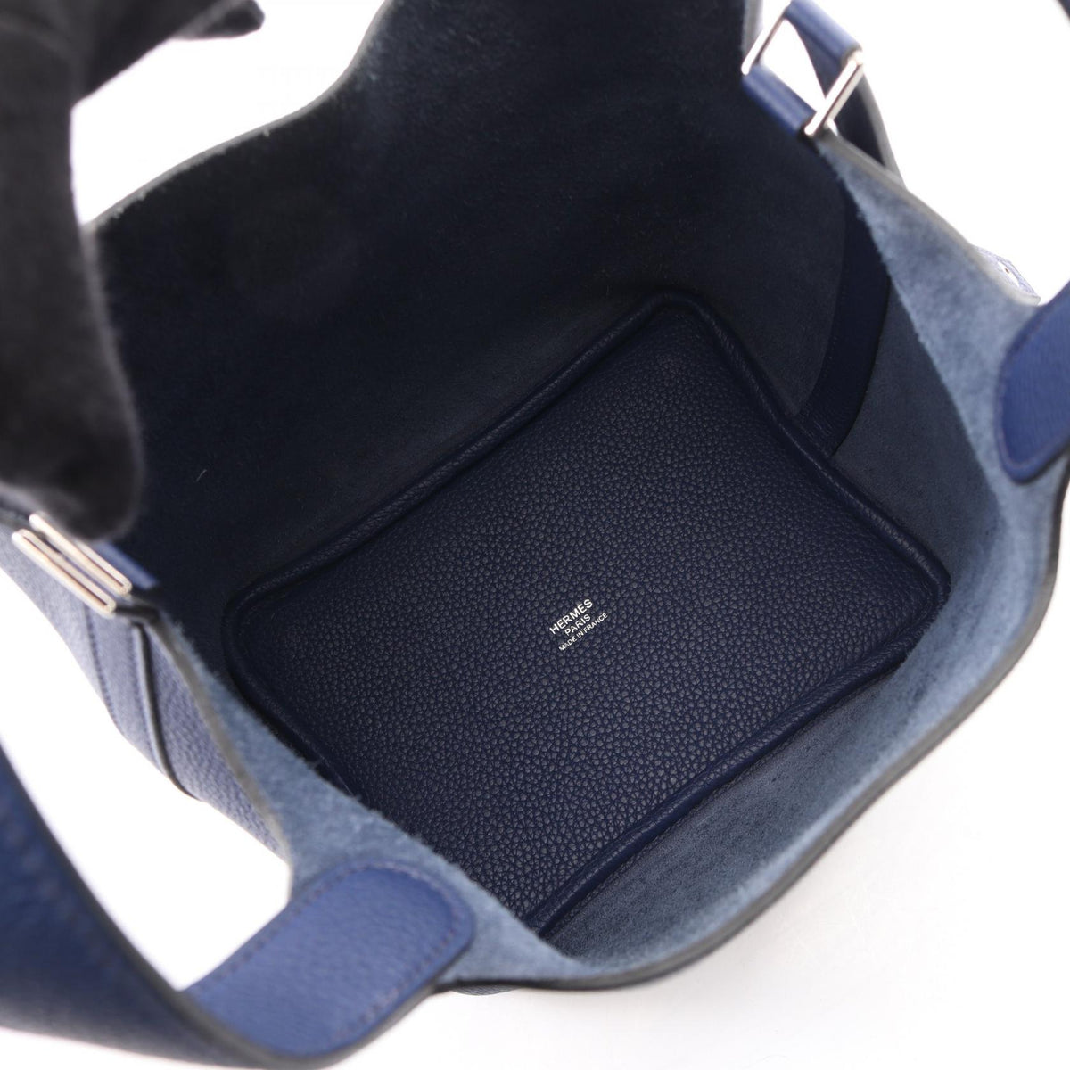 HERMES Picotin Lock PM HandbagBlue encre Blue encre Blue Taurillon Clemence leather Taurillon Clemence 2104102529761