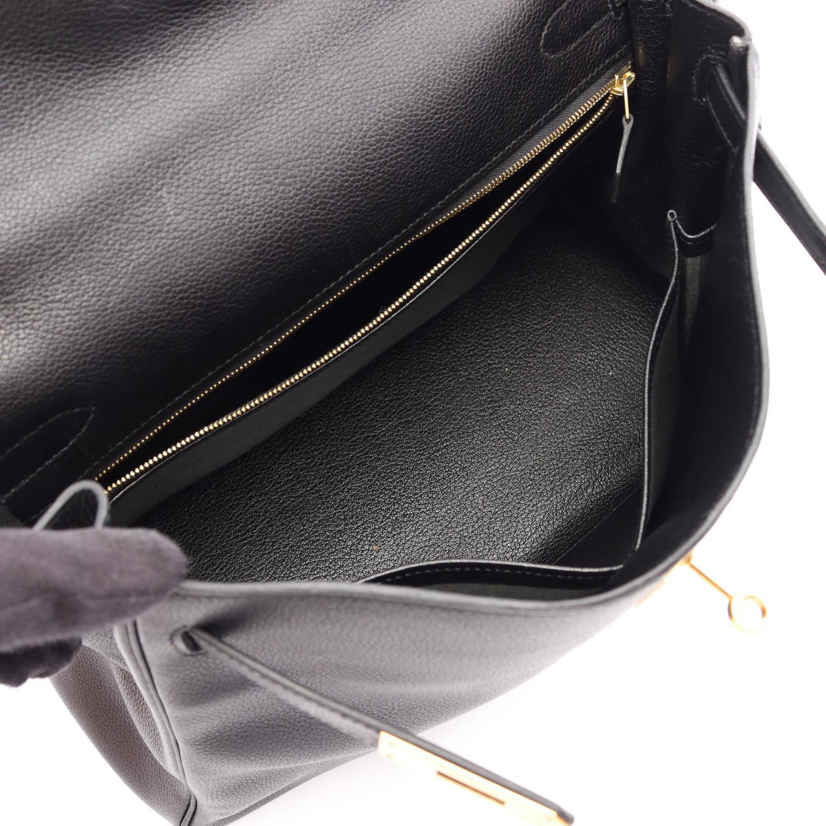 HERMES Kelly 32 inner stitch 2WAY Handbag Black Other Evergrain 2106800638752