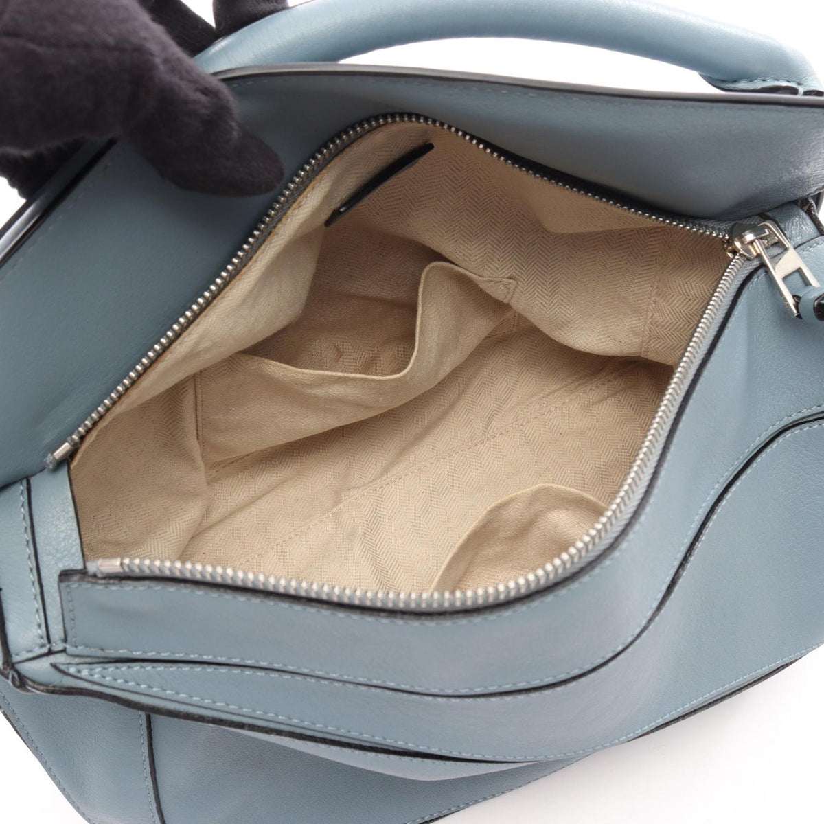 LOEWE Puzzle Bag Medium 2WAY Handbag Blue leather 2101220062262