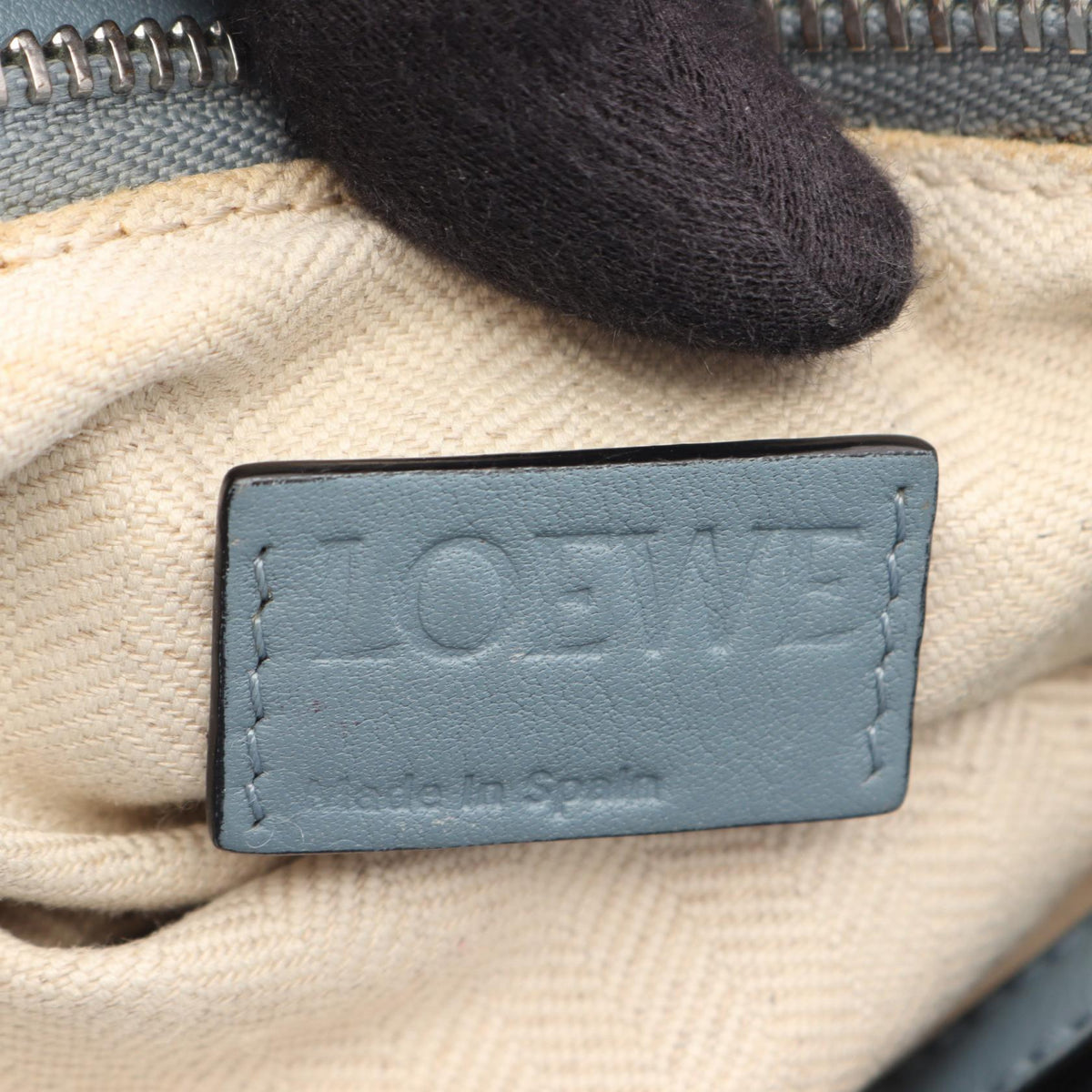 LOEWE Puzzle Bag Medium 2WAY Handbag Blue leather 2101220062262