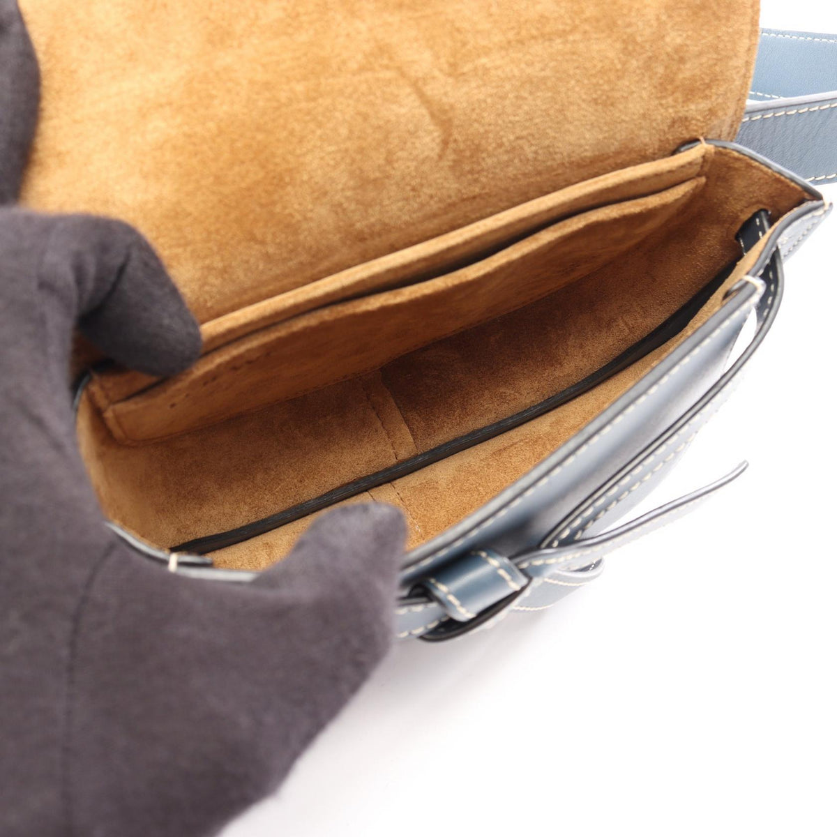 LOEWE Gate bag Waist bag Body bag Blue leather 2101220063061
