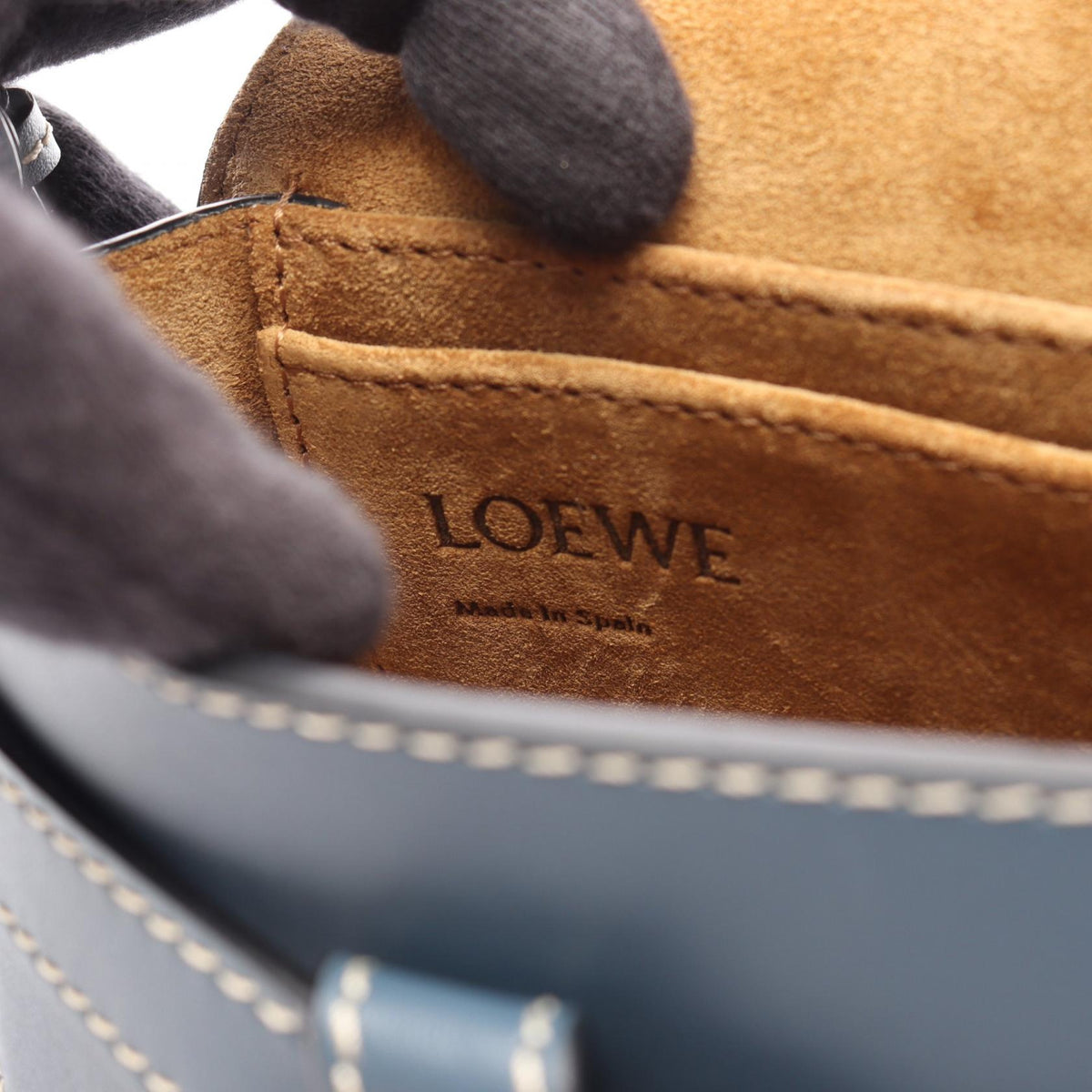 LOEWE Gate bag Waist bag Body bag Blue leather 2101220063061