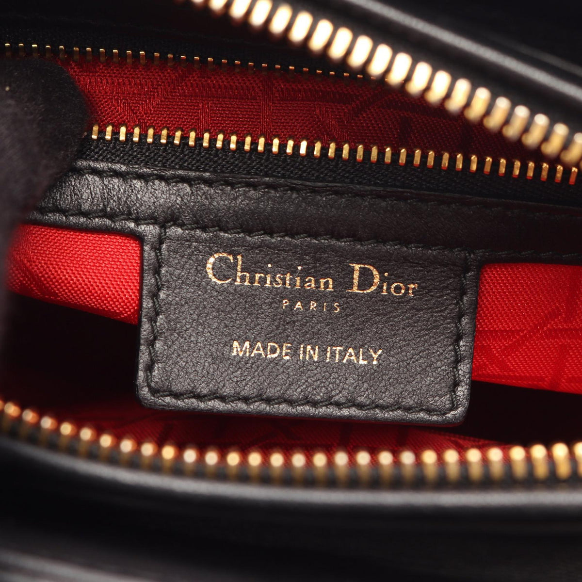 Dior LADY DIOR Christian Dior Medium Cannage 2WAY Handbag Black leather 2101220062972