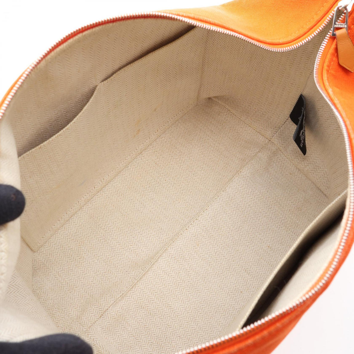 HERMES Bride a BracGM HandbagFeu Feu Orange/Bordeaux canvas 2101220051372