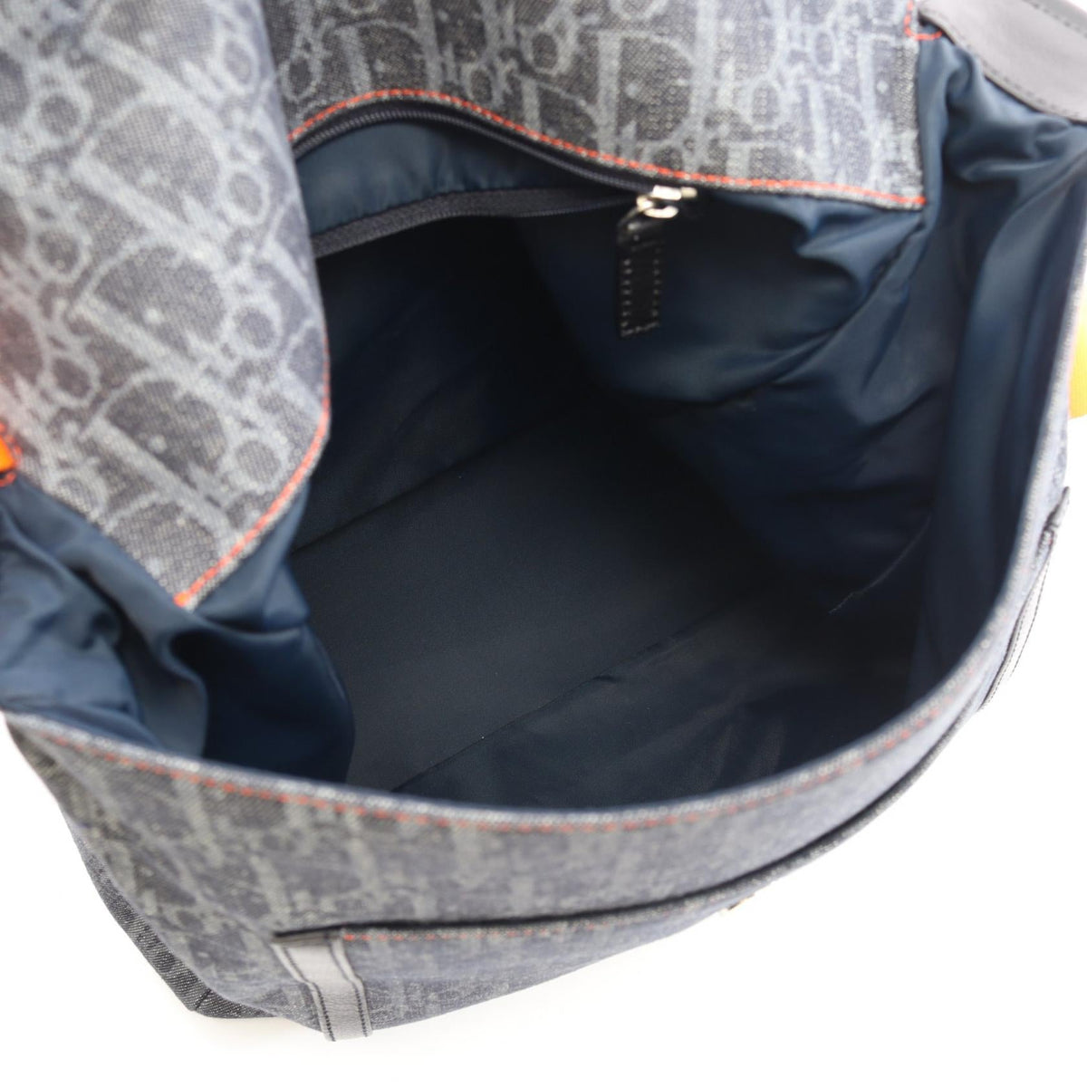 Dior Flightline trotter Shoulder Bag Navy/Black/Orange denim leather 2101220051969