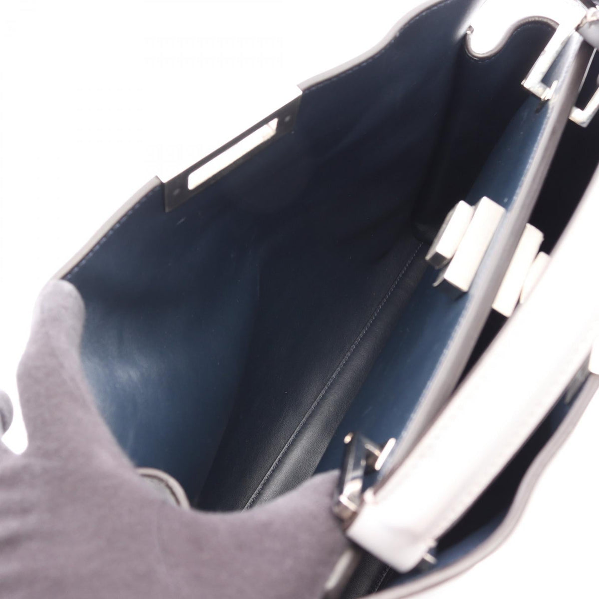 FENDI Peekaboo Essential 2WAY Handbag Blue Other�Fraser 8BN300 2101220052195