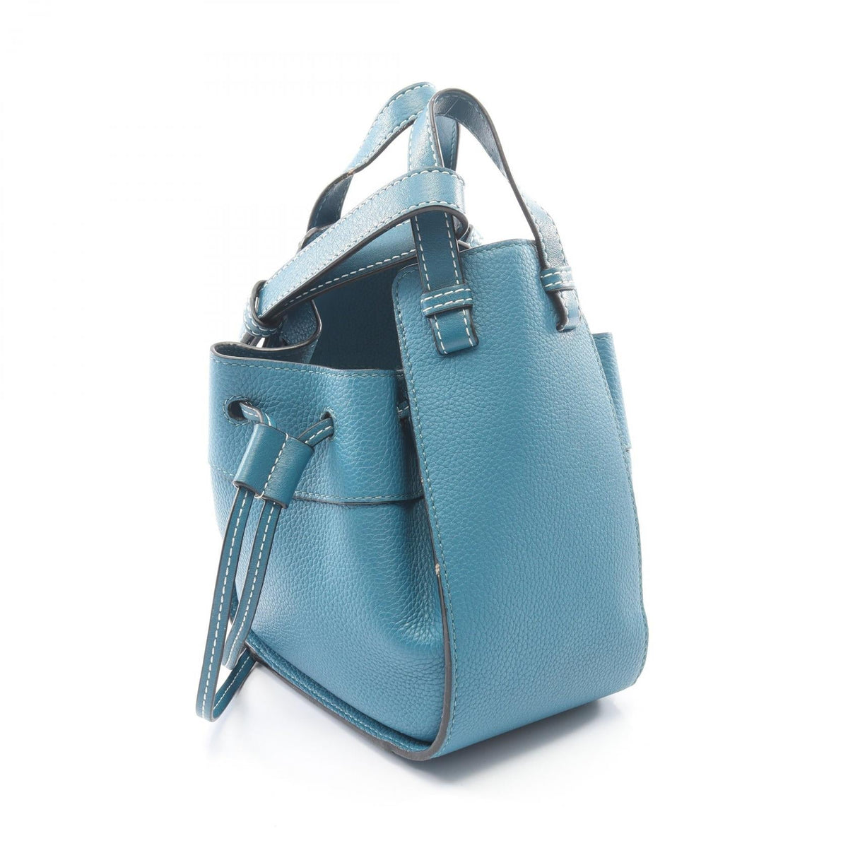 LOEWE Hammock Drawstring Bag Mini 2WAY Handbag Green leather 314.30.V07 2101220052522