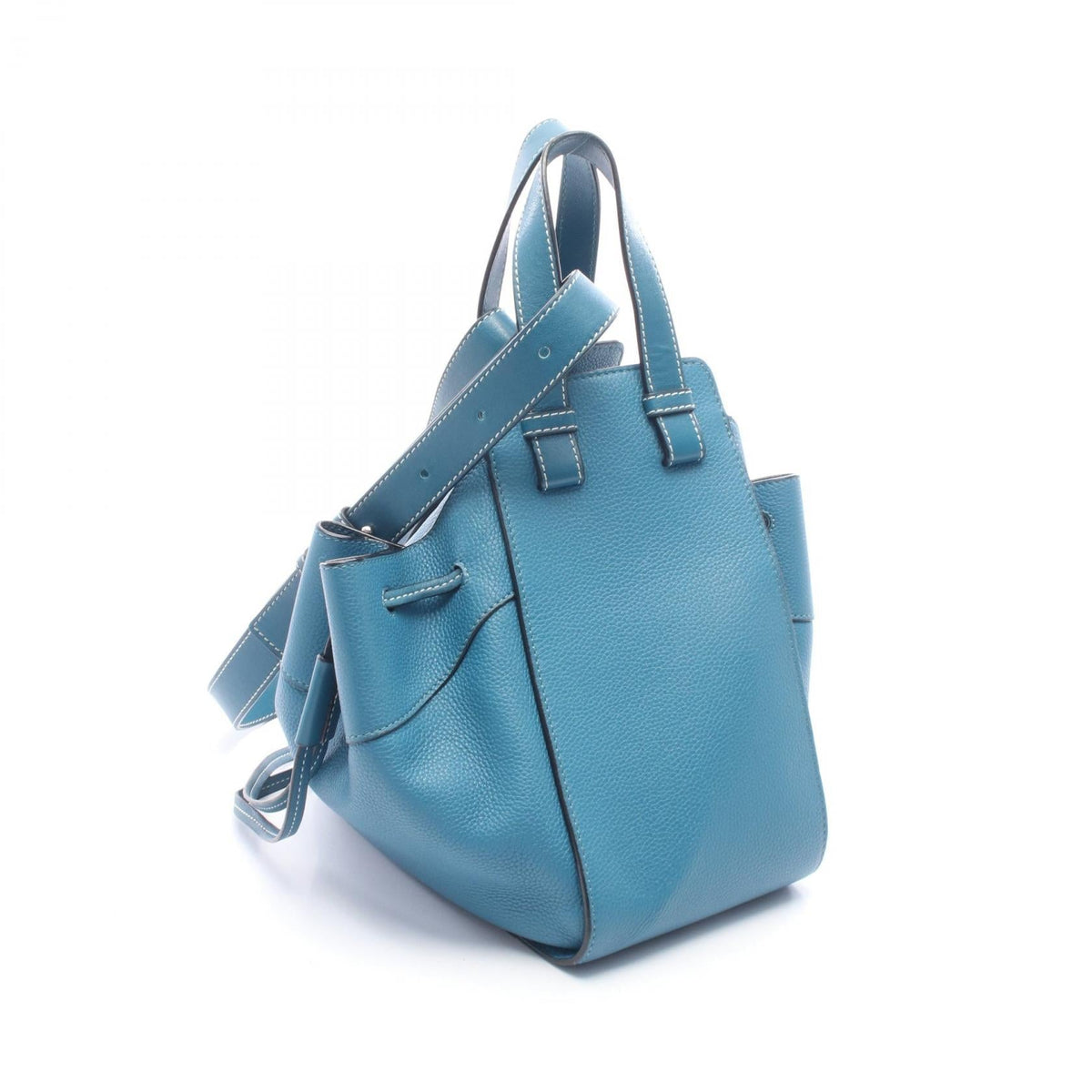LOEWE Hammock Drawstring Bag Small 2-Way Handbag Blue leather 31412Z95 2101220052683