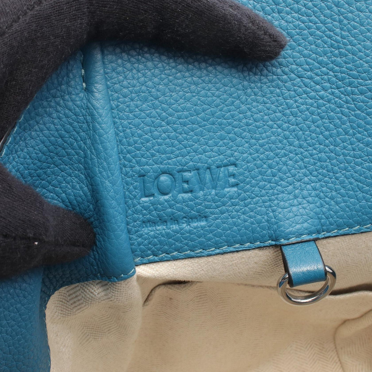 LOEWE Hammock Drawstring Bag Small 2-Way Handbag Blue leather 31412Z95 2101220052683