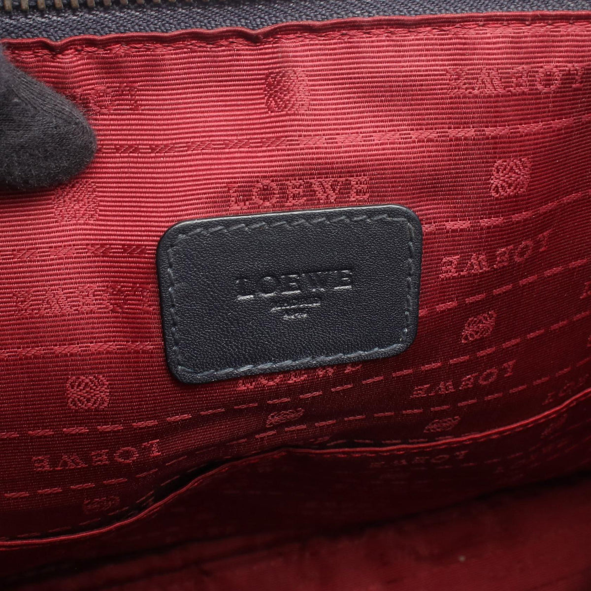 LOEWE anagram Briefcase Navy/Black leather 2101220017323