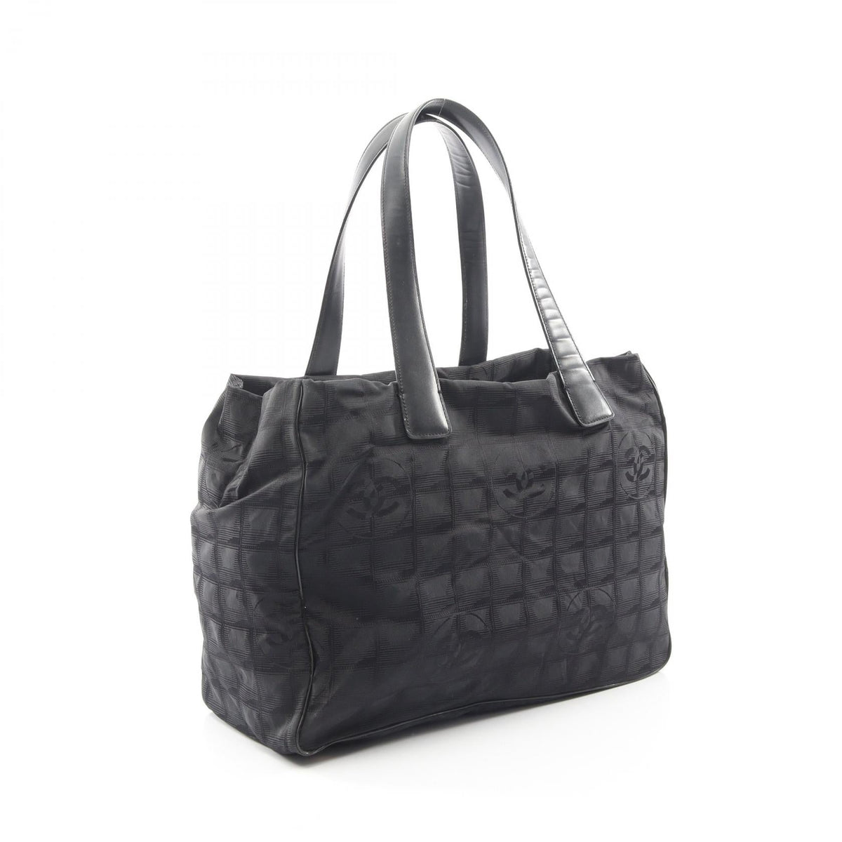 CHANEL Black New Travel Line MM leather�Nylon canvas A15991 2101220018023