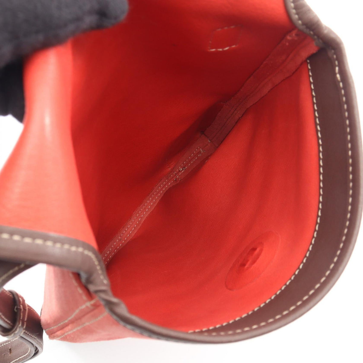 LOEWE anagram Shoulder Bag Red/Brown Suede leather 2101220018818