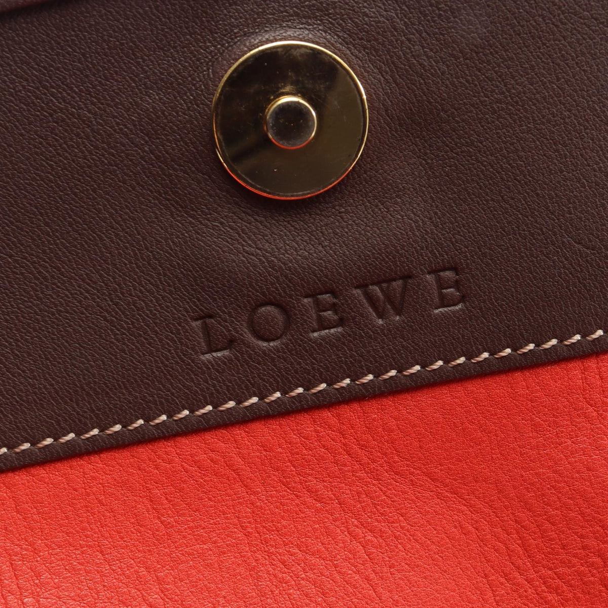 LOEWE anagram Shoulder Bag Red/Brown Suede leather 2101220018818