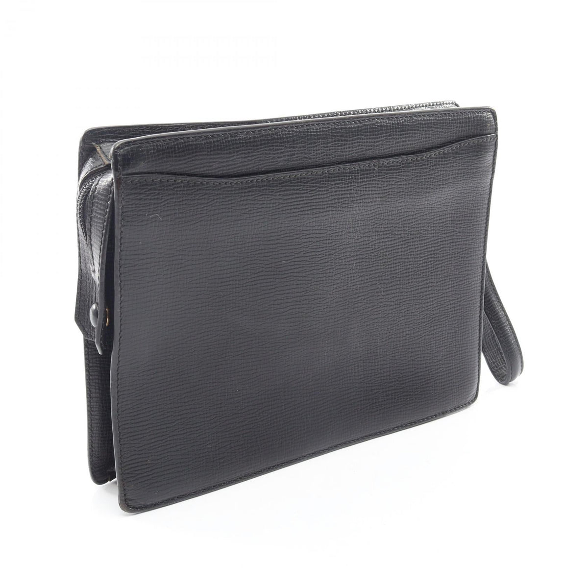 LOEWE anagram business bag clutch bag Black leather 2101220018856