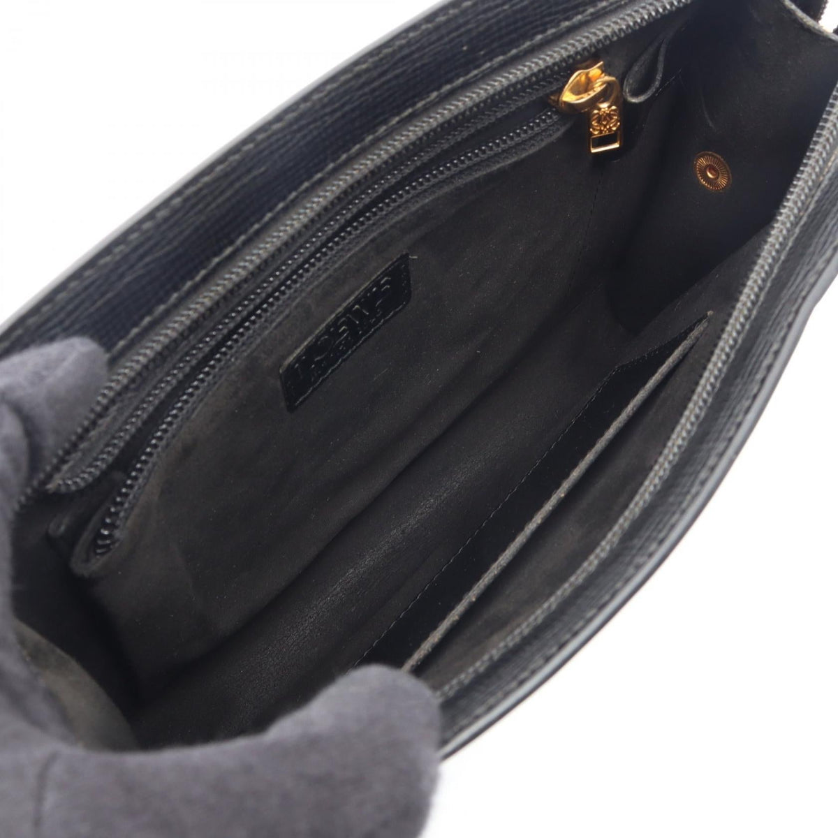 LOEWE anagram business bag clutch bag Black leather 2101220018856