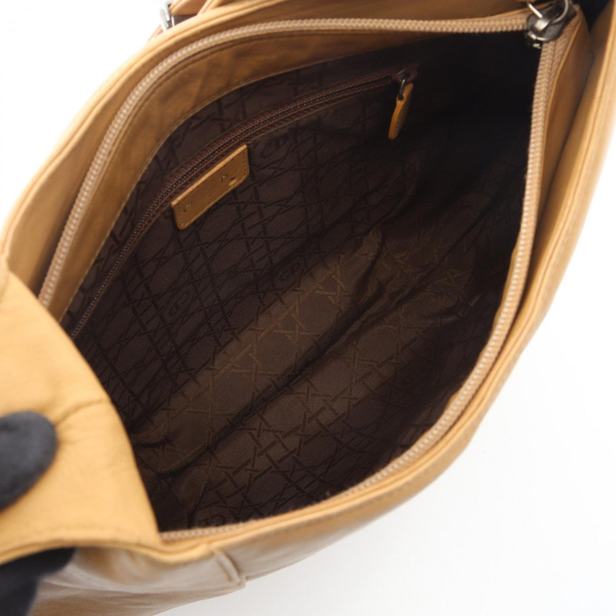 Christian Dior Maris Pearl Shoulder Bag Beige leather 2101220019044