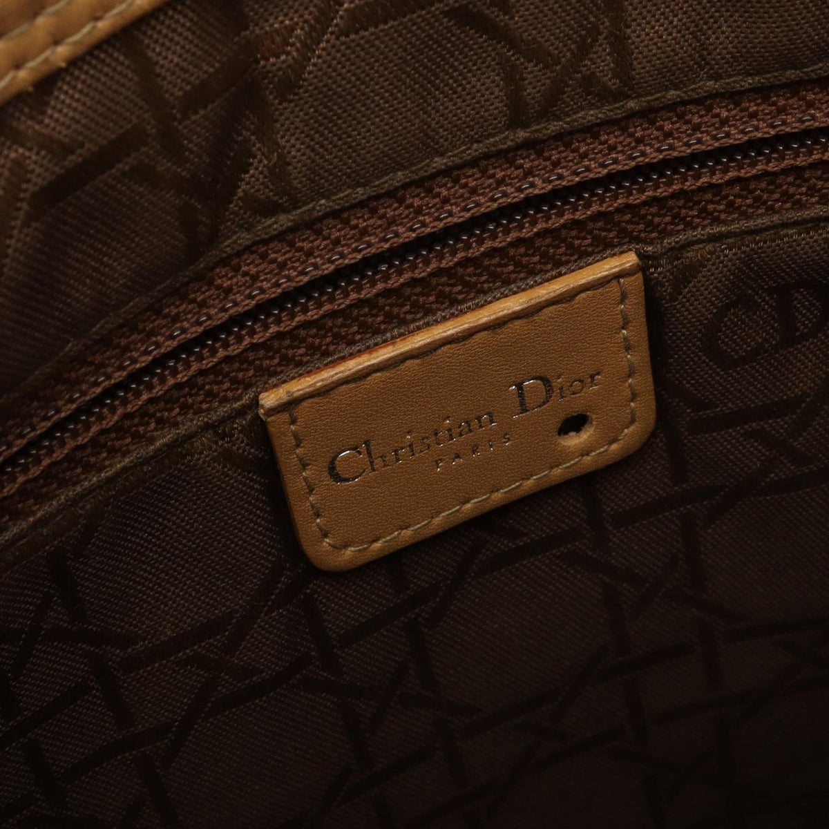 Christian Dior Maris Pearl Shoulder Bag Beige leather 2101220019044