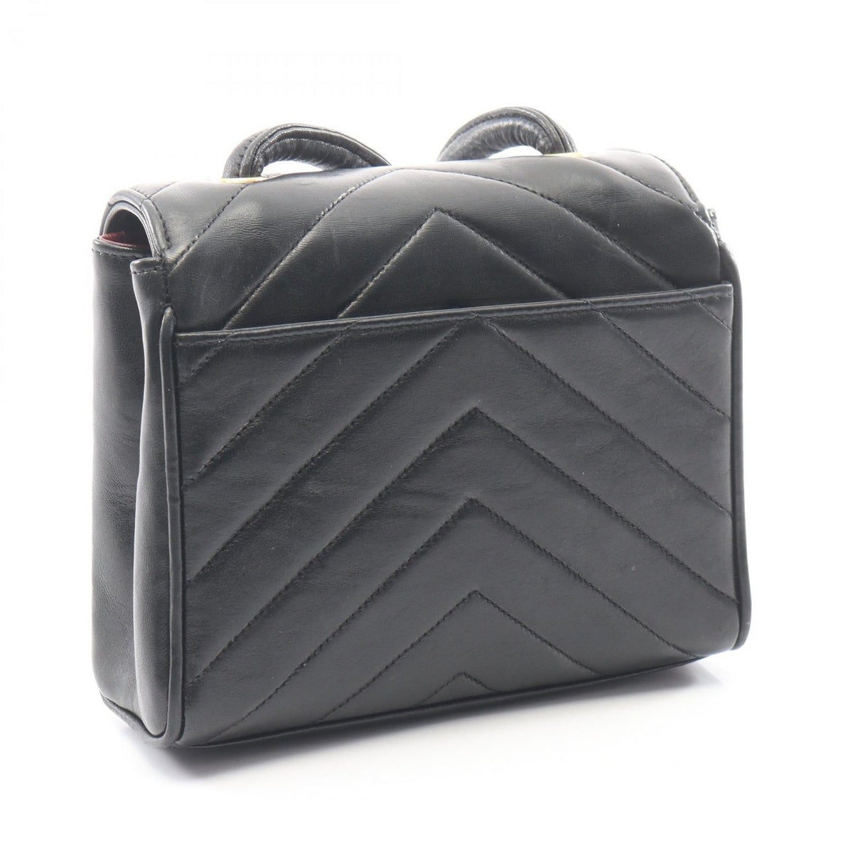 CHANEL Black V stitch Lambskin (sheep leather) 2101219864068